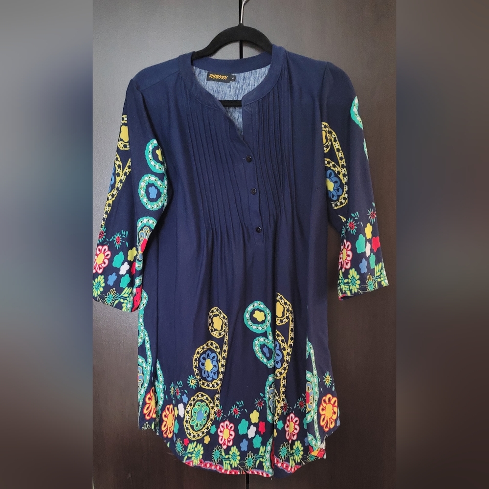Blue flower blouse